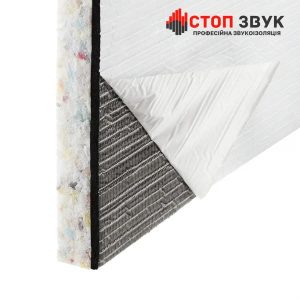Плита звукоизоляционная Стоп Звук с демпфером, фольгой и клеевым покрытием
