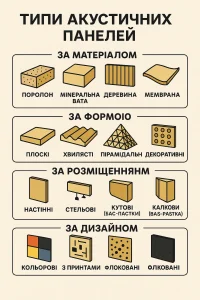 Типи акустичних панелей