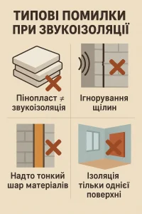 Типові помилки звукоізоляції